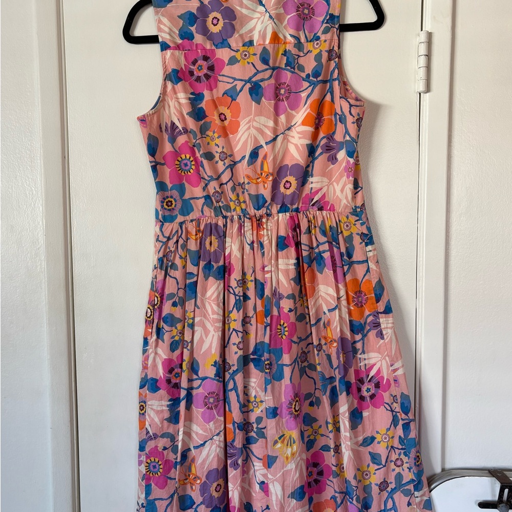 J. Crew Liberty Fabric Vibrant Floral Button-Down Midi Dress Size 4 - Picture 8 of 10
